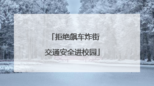 拒绝飙车炸街 交通安全进校园
