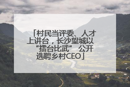 村民当评委、人才上讲台，长沙望城以“擂台比武” 公开选聘乡村CEO