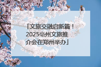文旅交融启新篇！2025亳州文旅推介会在郑州举办