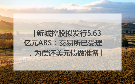 新城控股拟发行5.63亿元ABS：交易所已受理，为偿还美元债做准备