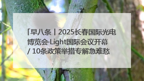 早八条丨2025长春国际光电博览会·Light国际会议开幕 / 10条政策举措专解急难愁盼 让群众看到变化得到实惠！