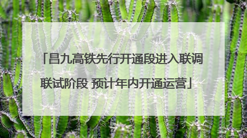 昌九高铁先行开通段进入联调联试阶段 预计年内开通运营