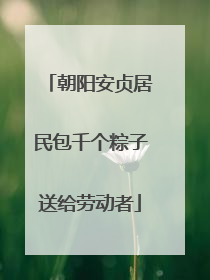 朝阳安贞居民包千个粽子送给劳动者