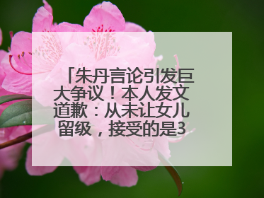 朱丹言论引发巨大争议！本人发文道歉：从未让女儿留级，接受的是3-7岁混龄教育