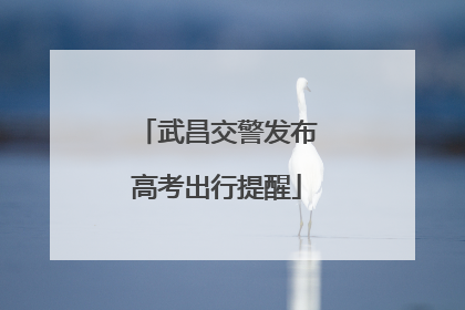 武昌交警发布高考出行提醒
