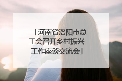 河南省洛阳市总工会召开乡村振兴工作座谈交流会