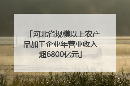河北省规模以上农产品加工企业年营业收入超6800亿元