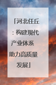 河北任丘：构建现代产业体系 助力高质量发展