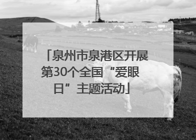 泉州市泉港区开展第30个全国“爱眼日”主题活动