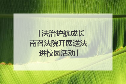 法治护航成长 南召法院开展送法进校园活动