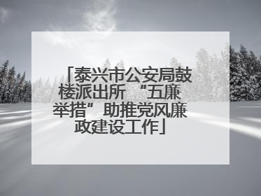 泰兴市公安局鼓楼派出所 “五廉举措”助推党风廉政建设工作