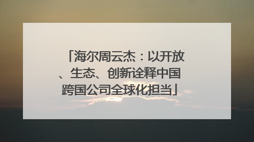 海尔周云杰：以开放、生态、创新诠释中国跨国公司全球化担当