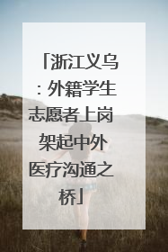 浙江义乌：外籍学生志愿者上岗 架起中外医疗沟通之桥