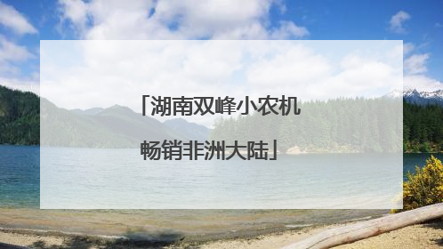 湖南双峰小农机畅销非洲大陆