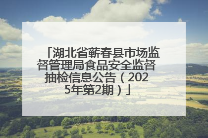 湖北省蕲春县市场监督管理局食品安全监督抽检信息公告（2025年第2期）