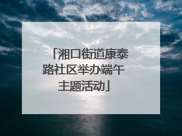 湘口街道康泰路社区举办端午主题活动