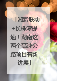 湘黔联动+长株潭提速！湖南这两个高速公路项目有新进展