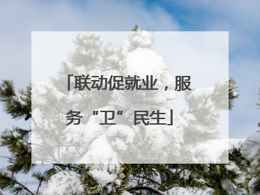 联动促就业，服务“卫”民生