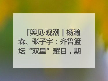 舆见·观潮｜杨瀚森、张子宇：齐鲁篮坛“双星”耀目，期许与挑战并存