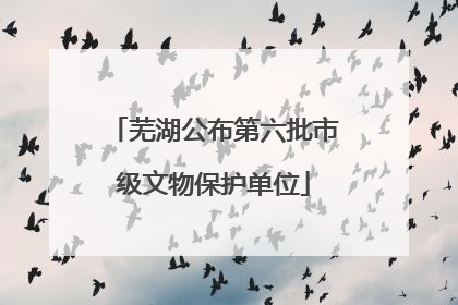 芜湖公布第六批市级文物保护单位