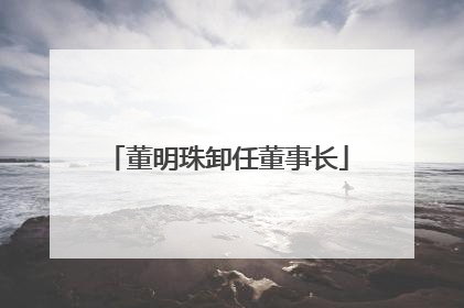 董明珠卸任董事长