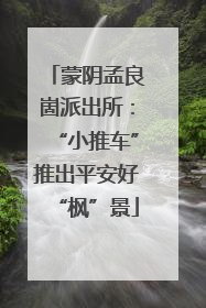 蒙阴孟良崮派出所：“小推车”推出平安好“枫”景