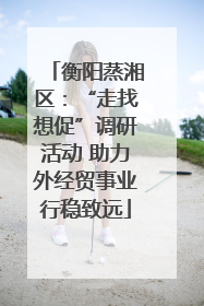 衡阳蒸湘区：“走找想促”调研活动 助力外经贸事业行稳致远