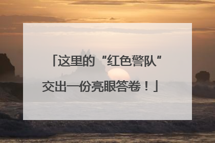 这里的“红色警队”交出一份亮眼答卷！