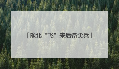 豫北“飞”来后备尖兵