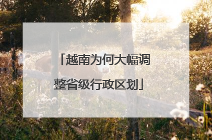 越南为何大幅调整省级行政区划