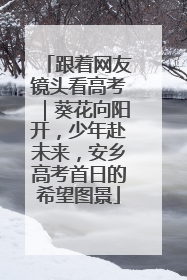 跟着网友镜头看高考｜葵花向阳开，少年赴未来，安乡高考首日的希望图景