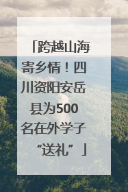 跨越山海寄乡情！四川资阳安岳县为500名在外学子“送礼”