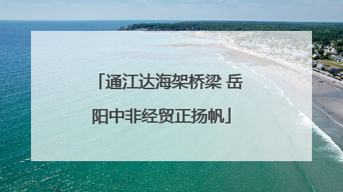 通江达海架桥梁 岳阳中非经贸正扬帆