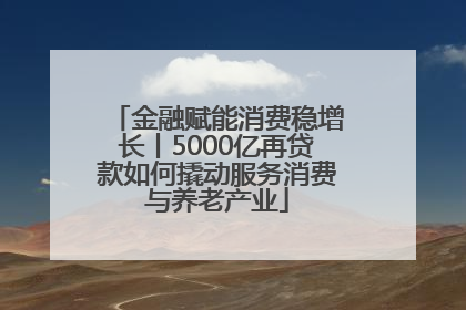 金融赋能消费稳增长丨5000亿再贷款如何撬动服务消费与养老产业