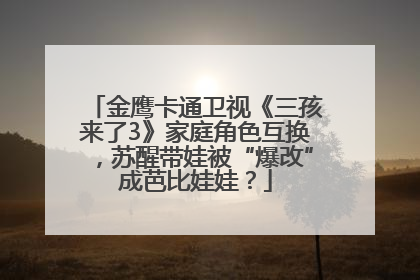 金鹰卡通卫视《三孩来了3》家庭角色互换，苏醒带娃被“爆改”成芭比娃娃？
