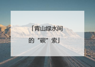 青山绿水间的“碳”索