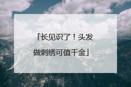 长见识了！头发做刺绣可值千金