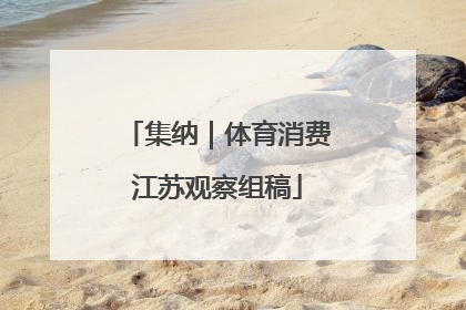 集纳｜体育消费江苏观察组稿