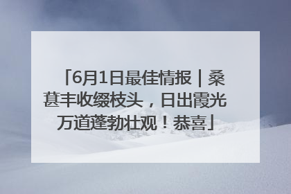 6月1日最佳情报｜桑葚丰收缀枝头，日出霞光万道蓬勃壮观！恭喜